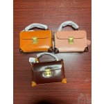 Handmade oil-waxed vegetable-tanned leather vintage small trunk bag